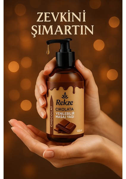Çikolatalı Ve Çilekli Aromalı Kokulu Rahatlatıcılı Vücut Masaj Yağları 2 Adet 120 Ml