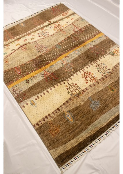 El Dokuma Afgan Halı Ağaç Desenli Krem Renk 3 Metre Kare modelleri