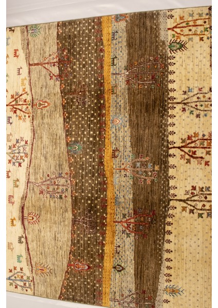 El Dokuma Afgan Halı Ağaç Desenli Krem Renk 3 Metre Kare fırsatları