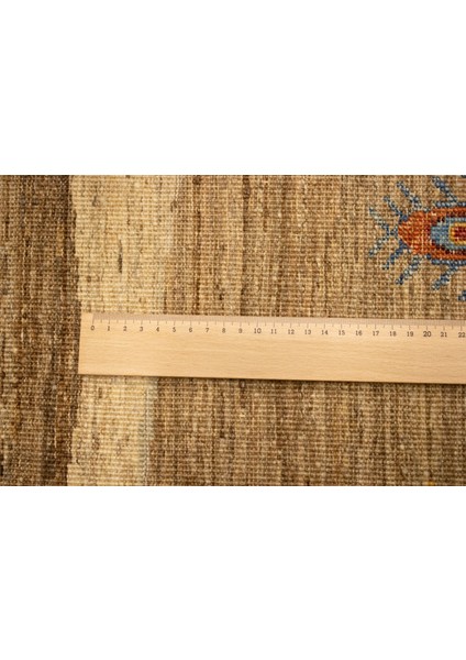 El Dokuma Afgan Halı Ağaç Desenli Krem Renk 3 Metre Kare