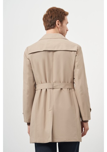 Erkek Bej Poliamit Kemerli Trençkot indirimleri