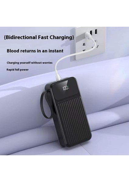 30.000 Mah 22.5W Hızlı Şarj Destekli Dahili Kablolu Taşınabilir Batarya Powerbank modelleri