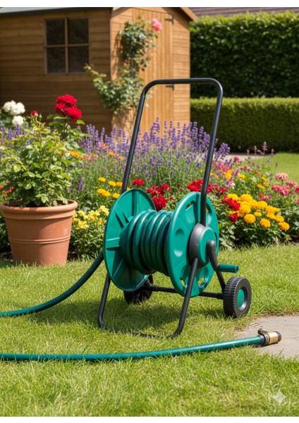 Bahçemarin 60 M Kapasiteli Tekerlekli Hortum Toplama Sarma Arabası Raco fiyatları