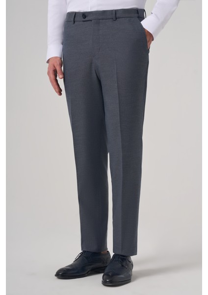 Erkek Lacivert Poliviskon Trend Desenli Dynamic Fit Pantolon fiyatları