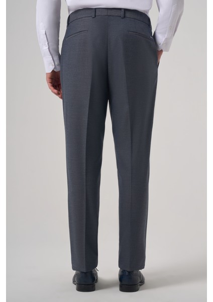 Erkek Lacivert Poliviskon Trend Desenli Dynamic Fit Pantolon indirimleri