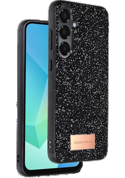 MYT09 Samsung Galaxy A56 Bright Simli Kapak - Siyah