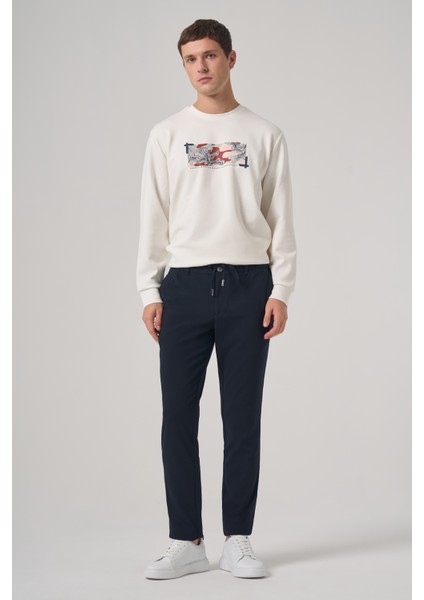 Erkek Lacivert Poliviskon Trend Ipli Jogger Slim Fit Spor Pantolon modelleri