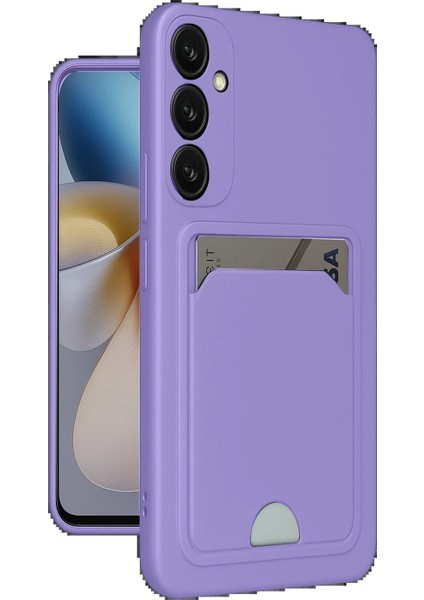 MYT09 Samsung Galaxy A55 5g Kılıf Kelvin Kartvizitli Silikon - Lila
