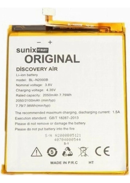 General Mobile Discovery Air BL-N2000B 2050 Mah Batarya Pil Orijinal Uzun Ömürlü Yüksek Kapasite