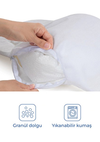 Beyaz Havlu Ana Kucağı Bel Desteği Minder Özellikli Rahatlık Sağlar