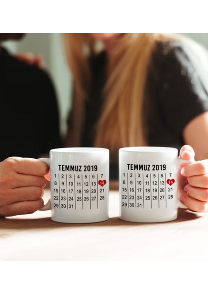 Sevgililer Gününe Özel| Kişiselleştirilebilir 14 Şubat Hediye Çift Kupa Bardak Seti