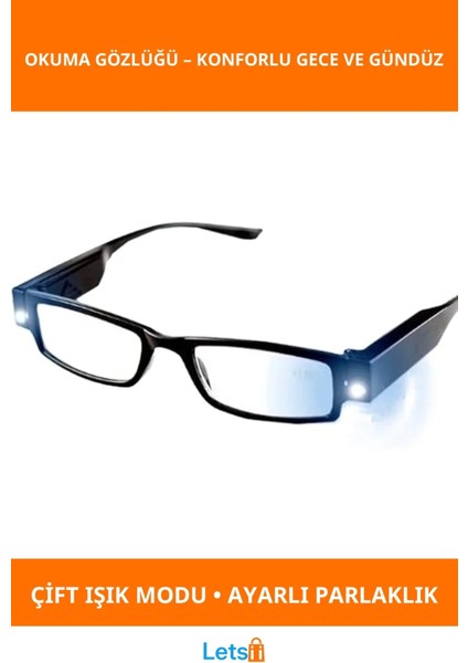 Dinlendirici LED Işıklı Aydınlatmalı Gözlük Gece ve Gündüz Kullanım Için Pratik Çözüm