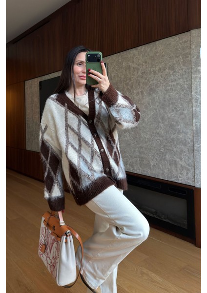 Premium Baklava Desen Hırka- Ekru fiyatları