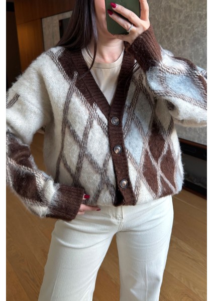 Premium Baklava Desen Hırka- Ekru modelleri