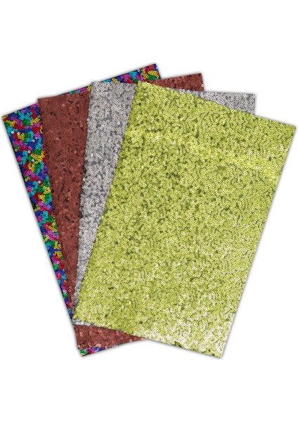 Pullu Pırıltılı Yapışkanlı Yaratıcı Eğlenceli El Işi Kumaş 4 Farklı Renk