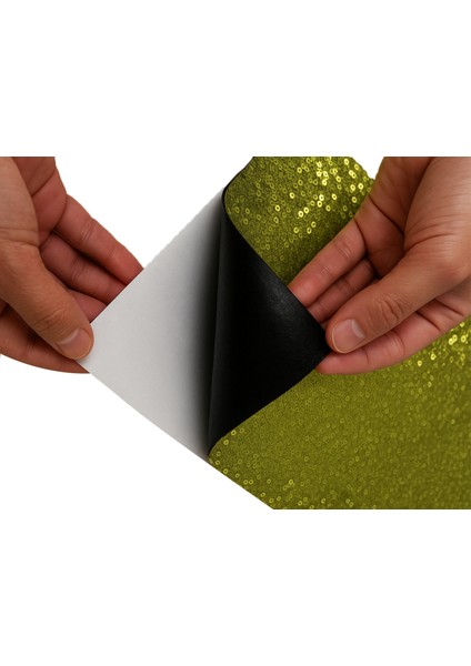 Pullu Pırıltılı Yapışkanlı Yaratıcı Eğlenceli El Işi Kumaş 4 Farklı Renk