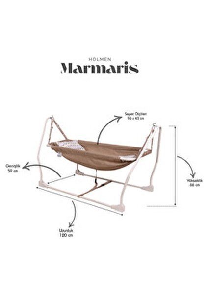 Marmaris Gold Hamak 0-18 Ay Bebekler için Pamuklu Kumaş ve Güvenlik Emniyet Kemeri