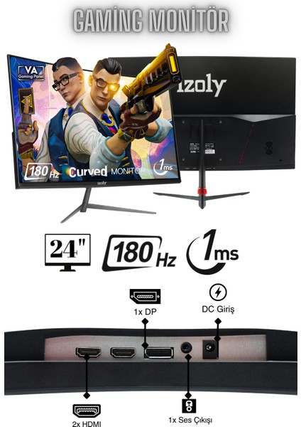 Ada x Ryzen 5 5500 32GB 1tb M.2 Nvme Rtx 5050 8gb 24" 180Hz Oyuncu Masaüstü Bilgisayarı modelleri