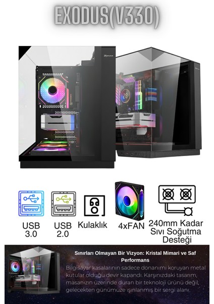 Ada x Ryzen 5 5500 32GB 1tb M.2 Nvme Rtx 5050 8gb 24" 180Hz Oyuncu Masaüstü Bilgisayarı fırsatları