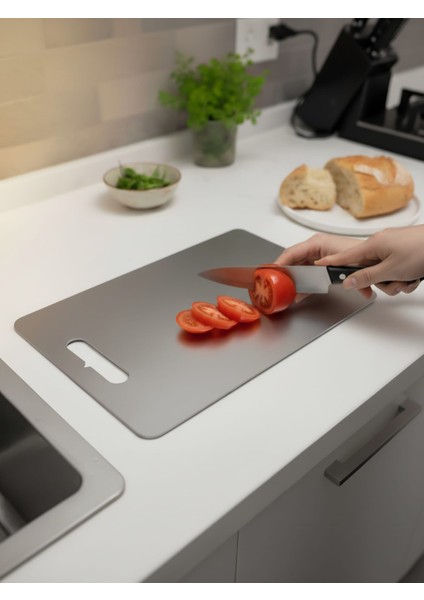 Paslanmaz Çelik Kesme Tahtası/Küçük Boy/ 20X30 fırsatları