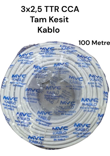 3x2.5 Ttr Cca Tam Kesit Kablo 100 Metre