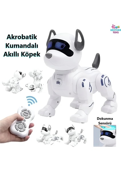 Uzaktan Kumandalı Akrobat Köpek Akıllı Interaktif Öğretici Oyuncak Şarjlı Robot