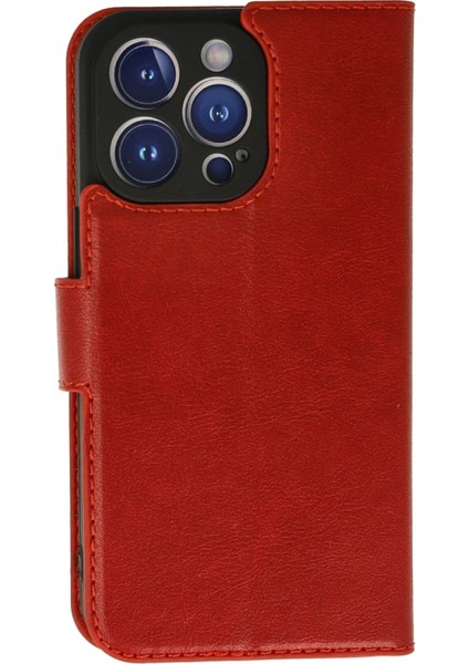 MYT09 iPhone 13 Pro Max Kılıf Trend S Plus Kapaklı Kılıf - Kırmızı