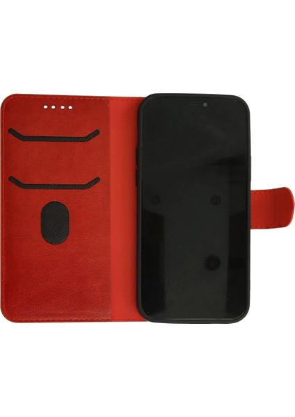 MYT09 iPhone 13 Pro Max Kılıf Trend S Plus Kapaklı Kılıf - Kırmızı fırsatları