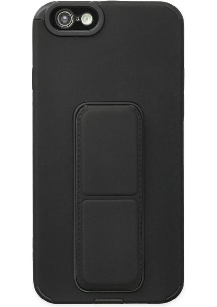 MYT09 iPhone 6 Kılıf Mega Standlı Silikon - Siyah
