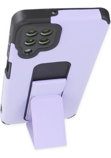MYT09 Samsung Galaxy A22 Kılıf Mega Standlı Silikon - Lila modelleri