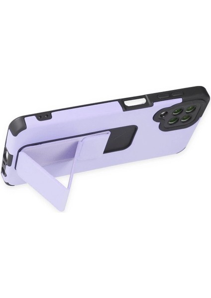 MYT09 Samsung Galaxy A22 Kılıf Mega Standlı Silikon - Lila fırsatları