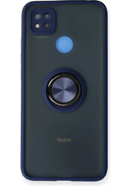 MYT09 Xiaomi Redmi 9c Kılıf Montreal Yüzüklü Silikon Kapak - Lacivert
