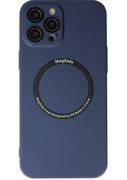 MYT09 iPhone 12 Pro Kılıf Jack Magneticsafe Lens Silikon - Lacivert