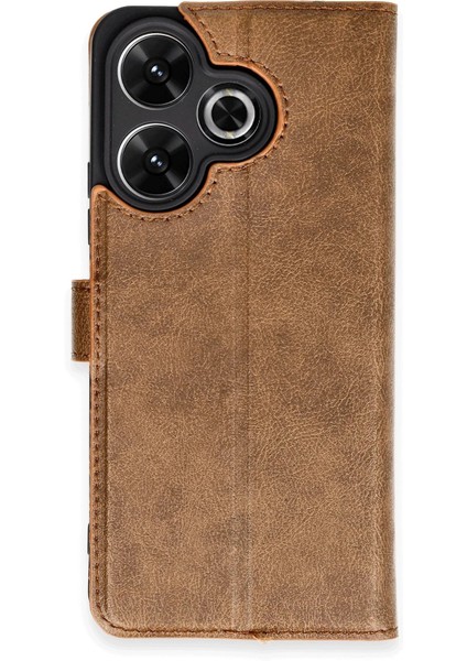 MYT09 Xiaomi Redmi 13 4g Kılıf Trend S Plus Kapaklı Kılıf - Taba