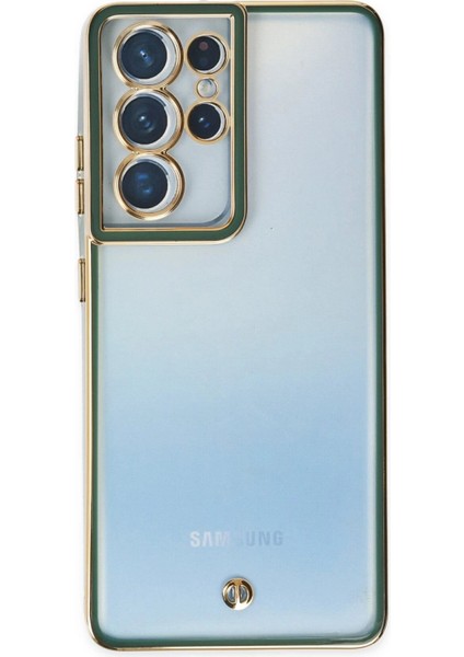 MYT09 Samsung Galaxy S21 Ultra Kılıf Liva Lens Silikon - Yeşil fiyatları