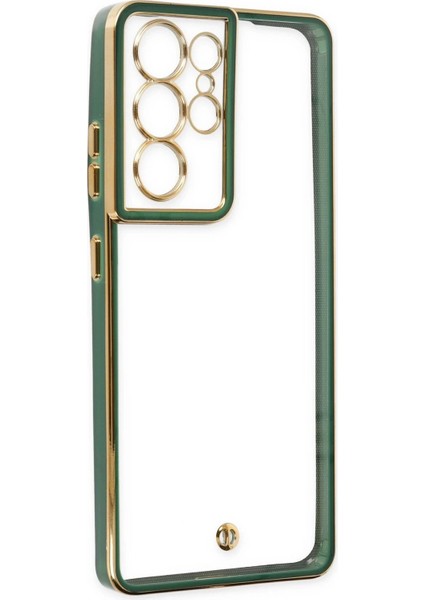 MYT09 Samsung Galaxy S21 Ultra Kılıf Liva Lens Silikon - Yeşil fırsatları