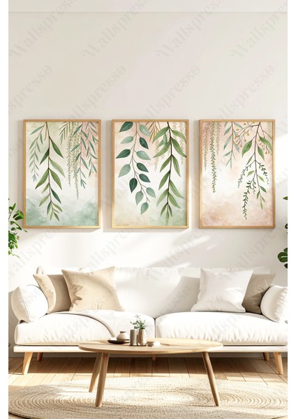 Ahşap Çerçeveli Tablo Seti - 3'lü Tablo - Çerçeveli Poster - Duvar Tablosu - Salon Yatak Odası Tablo