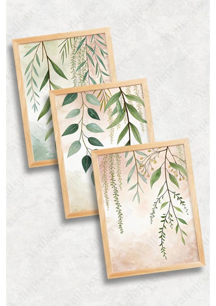 Ahşap Çerçeveli Tablo Seti - 3'lü Tablo - Çerçeveli Poster - Duvar Tablosu - Salon Yatak Odası Tablo fiyatları