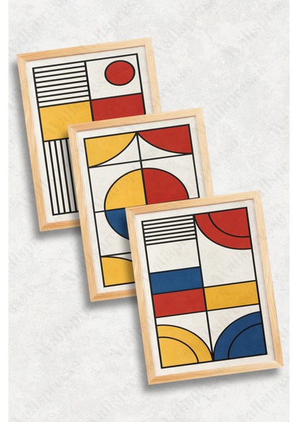Ahşap Çerçeveli Tablo Seti - 3'lü Tablo - Çerçeveli Poster - Duvar Tablosu - Salon Yatak Odası Tablo fiyatları