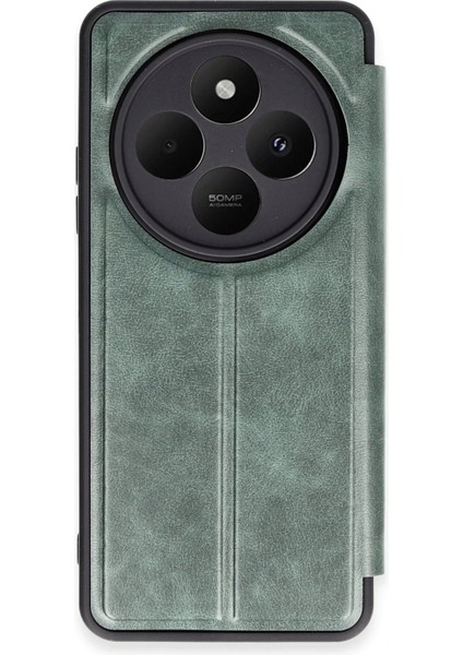 MYT09 Xiaomi Redmi 14C Kılıf Flip Cover - Koyu Yeşil