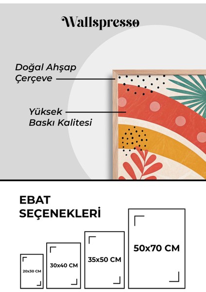 Tropikal Renkli Yapraklar Bohem Ahşap Çerçeveli Tablo - 3'lü Tablo Set - Duvar Tablosu - Üçlü Tablo modelleri