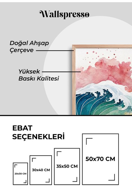 Soyut Renkli Dalga Ahşap Çerçeveli Tablo - 3'lü Tablo Seti Duvar Tablosu - Üçlü Tablo - Salon Tablo modelleri