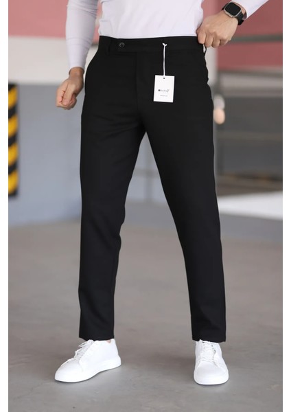 Erkek Kaliteli Likralı Italyan Kesim Her Ortama Uygun Şık ve Rahat Kısa Dilli Kumaş Pantolon