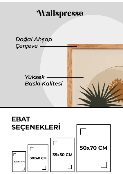 Modern Bohem 3'lü Çerçeveli Tablo Seti - Duvar Tablosu - Ahşap Çerçeveli Tablo - Üçlü Tablo modelleri