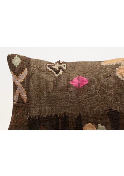 El Yapımı Kilimden Yapılmış Vintage Kırlent Kılıfı, Yün, 30X50 cm fiyatları