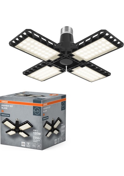 Highbay Blade 23W 840 4000K 2350LM IP20 E27 Duy Beyaz Işık Siyah Aydınlatma AC630970155