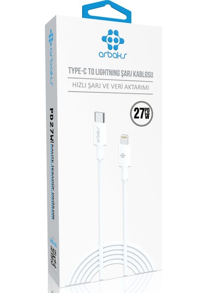 27W Pd Lightning iphone Şarj Kablosu Arbaks ARB-076