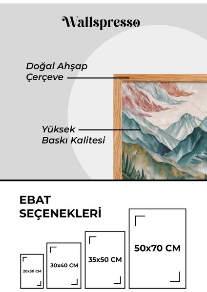 3'lü Ahşap Çerçeveli Tablo - Üçlü Tablo Seti - Duvar Tablosu - 3'lü Tablo modelleri