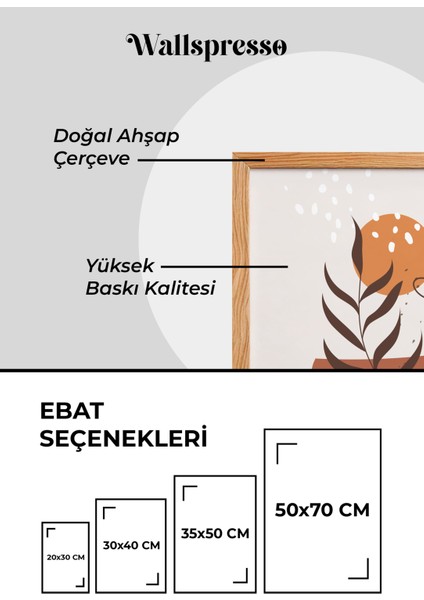 Minimalist Bohem Ahşap Çerçeveli Tablo - 3'lü Tablo Seti - Duvar Tablosu - Üçlü Tablo modelleri