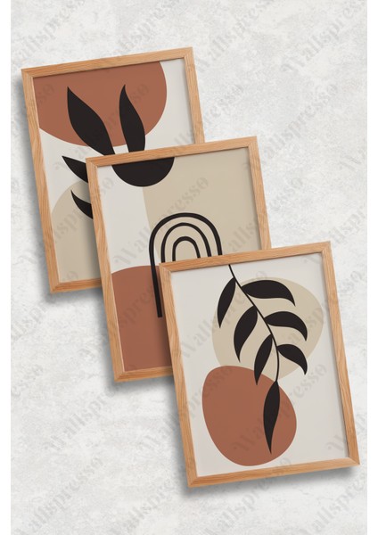 Bohem Ahşap Çerçeveli Tablo - 3'lü Tablo Seti - Duvar Tablosu fiyatları